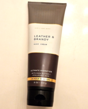 Mens Bath and Body Works  Leather &amp; Brandy Ultimate Hydration Body Cream 8 oz - £8.97 GBP