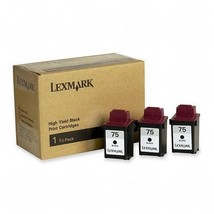 Tri-Pack Lexmark 75 High Yield Black Print Cartridge 15M0100 (12A1975) - £28.50 GBP