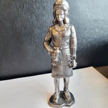 Michael Ricker Solid Pewter Female Nurse 7 1/2&quot; Statue Figurine 1989 USA... - £15.92 GBP