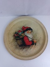 Vintage Santa Clause Christmas Tray 1986 Polpourri Press Made in Hong Kong - $13.85
