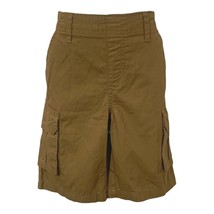 365 Kids Boys Khaki Stretch Cargo Shorts Size 8 Pockets Beige - $7.84