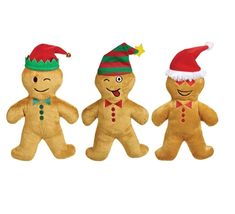 Holiday Clove Scented Emoji Expression Plush Gingerbread Man Toy for Dog... - £9.87 GBP+