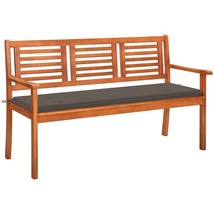  Bench Eucalyptus wood natural with taupe cushion - $4,232.45 MXN