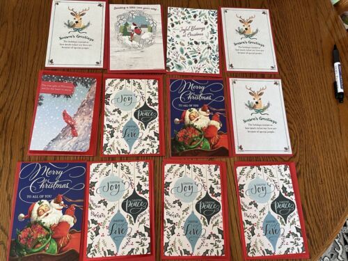 Primary image for 10 General Christmas Cards & Envelopes Some Hallmark Free Ship Lot BBB