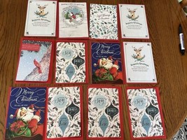 10 General Christmas Cards &amp; Envelopes Some Hallmark Free Ship Lot BBB - £8.69 GBP