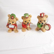 Homco 5553 Three Bears Christmas Playing Instruments Figurine Ornaments - £19.78 GBP