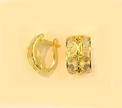 18k gold tri color diamond cut  cut earring Singapore #52 - £304.52 GBP