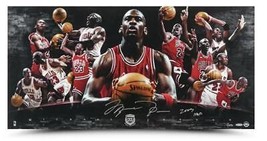 MICHAEL JORDAN Autographed &quot;HOF 2009&quot; Bulls 36&quot; x 18&quot; Collage UDA LE 123 - $7,645.50