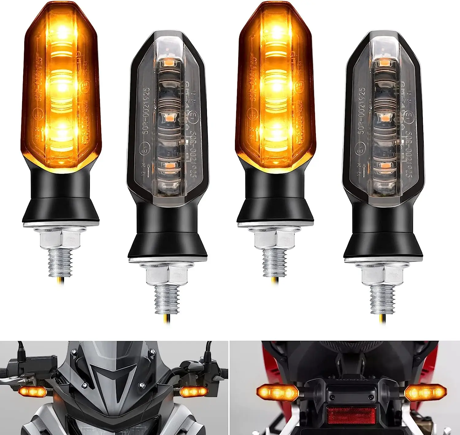 8mm Mini Motorcycle LED Turn Signal Lights Amber Flashing Light Blinker Turn - £9.54 GBP+