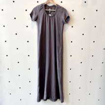 1 / S - KRISTENSEN DU NORD Gray Short Sleeve Silk Crepe Maxi Dress 1202NB - $70.00