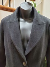 Nine West Women Black Wool Long Sleeve Buttons Front Casual Long Coat Size M - £47.16 GBP