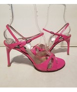 Dolce And Gabbana Hot Pink Strappy Patent Leather Stiletto Sandal 37 Ita... - $99.00