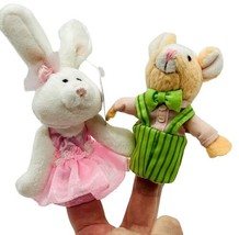 Gund Finger Puppet Tippy Toes Bunny Ballerina Mouse Green Overalls 3 inch - $14.95