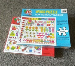 Lot of 2 Wooden Jigsaw Puzzles RoseArt Educational Kids ABC and 123 Schoolhouse - £28.56 GBP