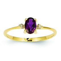 14K Gold Diamond &amp; Rhodolite Garnet Birthstone Ring - £121.58 GBP