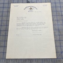 The W.M. Grand Lodge Of Texas A.F. &amp; A.M. 1923 Letter Waco Texas - $361.01 MXN