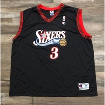 Vintage Champion Allen Iverson Jersey Philadelphia 76ers NBA Size 48 XL Black - $61.50