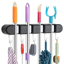 Broom And Mop Holder Wall Mounted, Mop Hanger Broom Storage Tool Rack With 4 Rac - £15.80 GBP