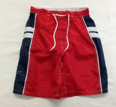 Check-In   Medium Red / Blue Polyester Nylon Lined Drawstring Board Shorts - £7.73 GBP