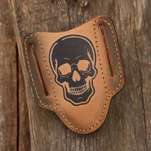 Brown Leather Sheath For Folding Blade Pocket Knife EDC MULTIPURPOSE ORG... - $11.57