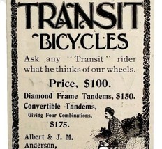 Transit Bicycles Albert &amp; J.M 1897 Advertisement Victorian Bikes ADBN1LLL - £11.78 GBP