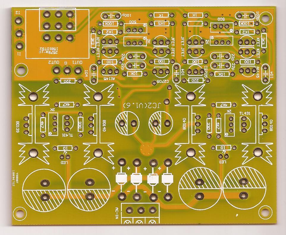 Symmetric Complementary J-FET preamplifier JC-2 PCB stereo !! - $13.99