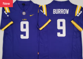 LSU Tigers #9 Joe Burrow Coolege Football Stitched Purple Js Three Dynas... - $57.99