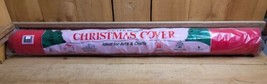 VTG Red Christmas Cover Felt Wadding Holiday Trimming Roll Tree Skirt 36&quot; x 8&#39;  - £31.64 GBP