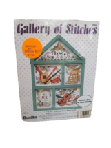 Vintage Bucilla Gallery Of Stitches Music Cross Stitch Hutch Kit 1994 Sealed NOS - $9.74