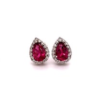 Natural Pink Tourmaline Diamond Earrings 14k WG 2.02 TCW Certified $3,950 211890 - £1,027.14 GBP