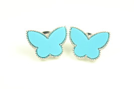 Silver Turquoise Butterfly Earrings - £27.36 GBP
