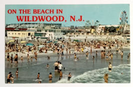 On the Beach in Wildwood Ferris Wheel New Jersey NJ Freeman Postcard c1970s - £7.85 GBP