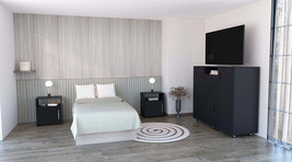 2 Pc Black Pine Bedroom Set | Egeo Dresser + Omaha Nightstand - $451.99