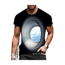 Men&#39;s 3D Graphic T-Shirt   Hollow 3D Design Crew Neck - Short Sleeve - F... - £15.97 GBP