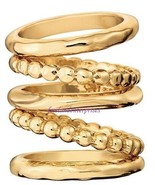 Ring Modern Metals Stacking 5 Ring Set ~ Goldtone ~ Size 8 ~ NEW Boxed - $27.09 CAD