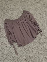 Sky And Sparrow Purple Off The Shoulder Lace Up 3/4 Sleeve Women’s Shirt... - $233.90 MXN