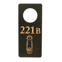 Door Hanger - 221b 9x4in Black Painted Wood - $16.65