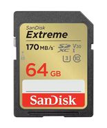 SanDisk Extreme 64GB UHS-I U3 SDXC Memory Card - $60.67