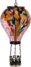 Glass Hot Air Balloon Solar Lantern, Outdoor Hanging Solar Lantern with Flickeri - £45.06 GBP