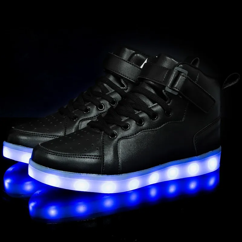 Men&#39;s and Women&#39;s High Top d Shoes Children&#39;s  Shoes LED Light Shoes Mirror Leat - £143.82 GBP