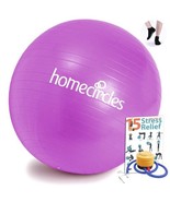 Exercise Stability Ball 65cm Anti-Burst Purple With Pump &amp; Grip Socks - $356.50 MXN