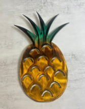 Honey Coppered &amp; Green Marbled finished Pineapple - Metal Wall Art  9 1 /2&quot; x 6&quot; - £19.01 GBP