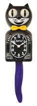 Black Kit-Cat Klock  Yellow Bow  Purple Tale Clock (15.5″ high) - $1,673.07 MXN