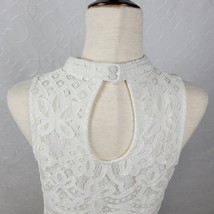 Love, Fire Womens Dress Size M White Lace Mock Neck Sleeveless Mini Back... - £14.67 GBP