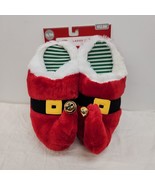 Santa Elf Christmas Holiday Slippers Jingle Bells Red Women size S/M (5-8) - $15.47