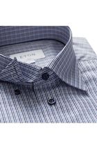  Eton Slim Fit Check Dress Shirt, Size 15 Or 17.5, Color Purple - £82.62 GBP