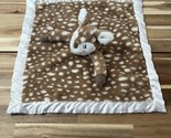 Bearington Baby Deer Brown And White Baby Lovey Security Blankets 18”x18” - £15.64 GBP