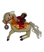 Vintage Monkey Riding Horse Vintage Tin Wind-up Toy Pony Bell No Key - $253.36 MXN