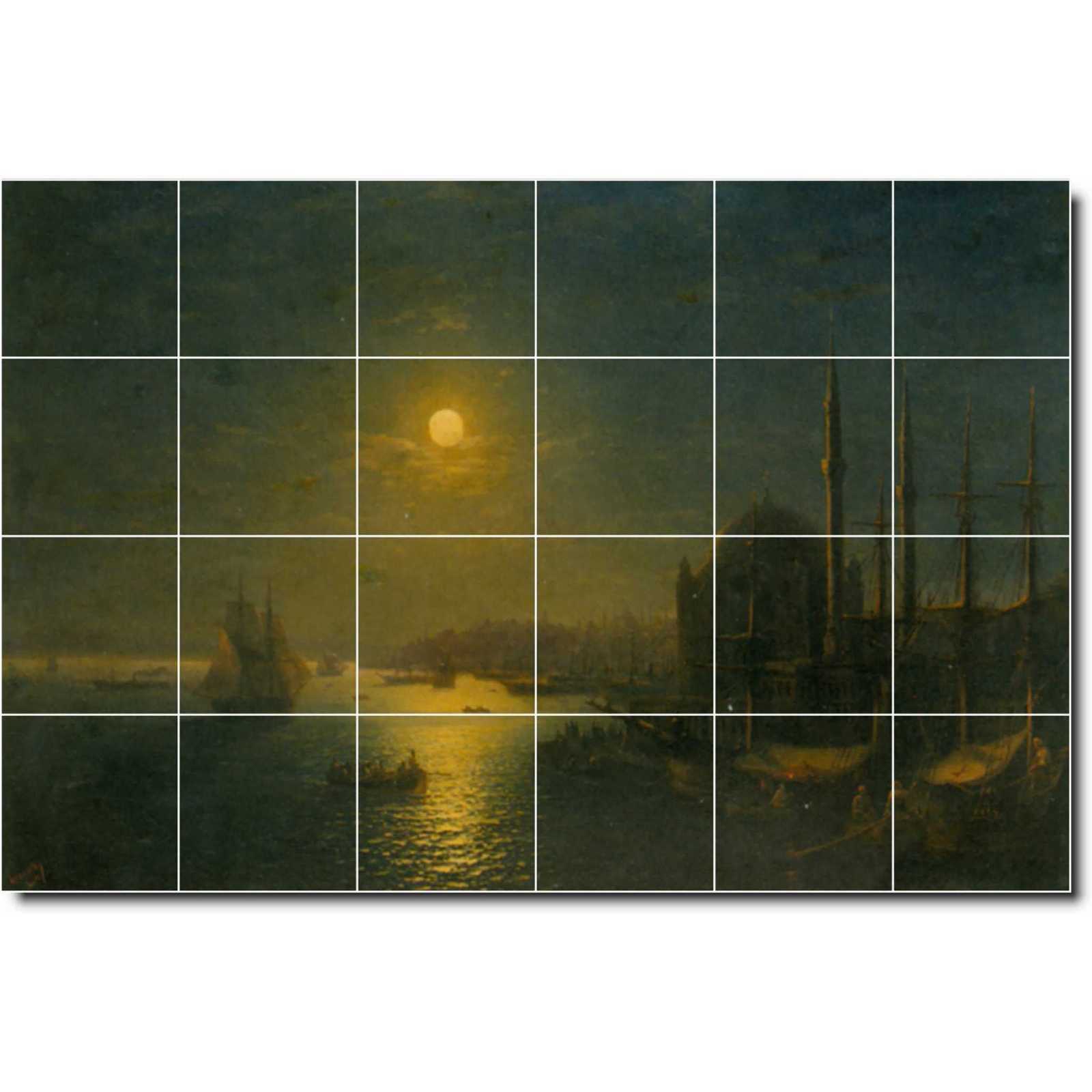 Aivazovsky ivan a moonlit view of the bosphorus