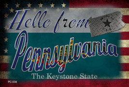 Hello From Pennsylvania Novelty Metal Postcard - $15.95